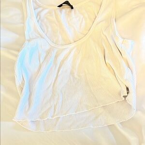 White Ribbed Tank Top